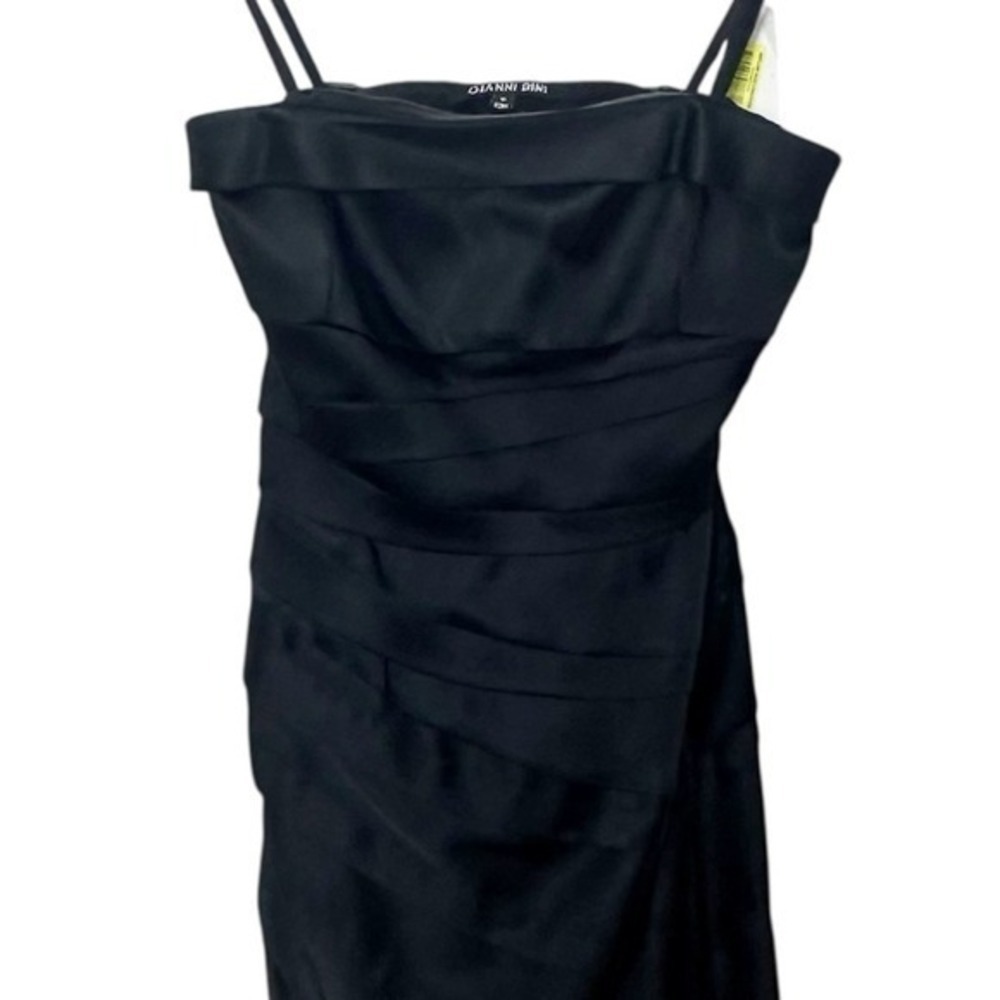 Gianni Bini NWT Black Satin Ruched Strapless Cocktail Dress Women's Size 0 Party - Picture 5 of 11